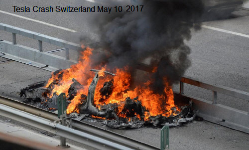 Tesla autopilot crash Switzerland