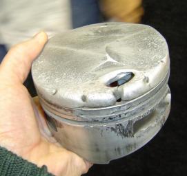 piston damaged by preignition and detonation