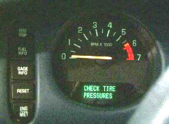 Tire pressure monitor warning