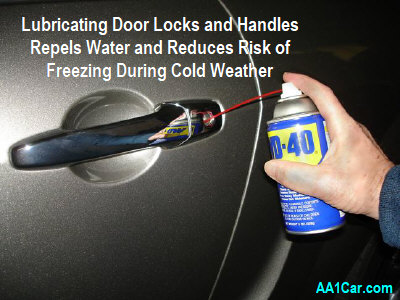 Use WD-40 to lubricate door locks
